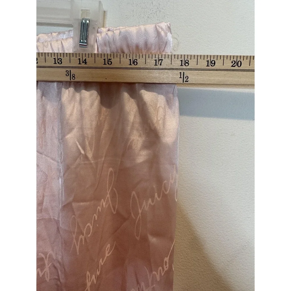 Juicy Couture‎ Pajama Pants Womens XL Pink Satin Logo Print Sleepwear Lounge